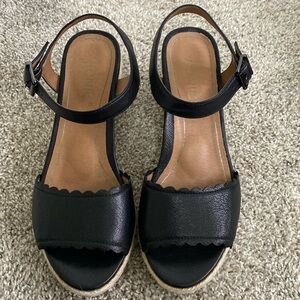 Women’s Vionic Wedge Sandals, black, sizes 7.5. Very lightly used.